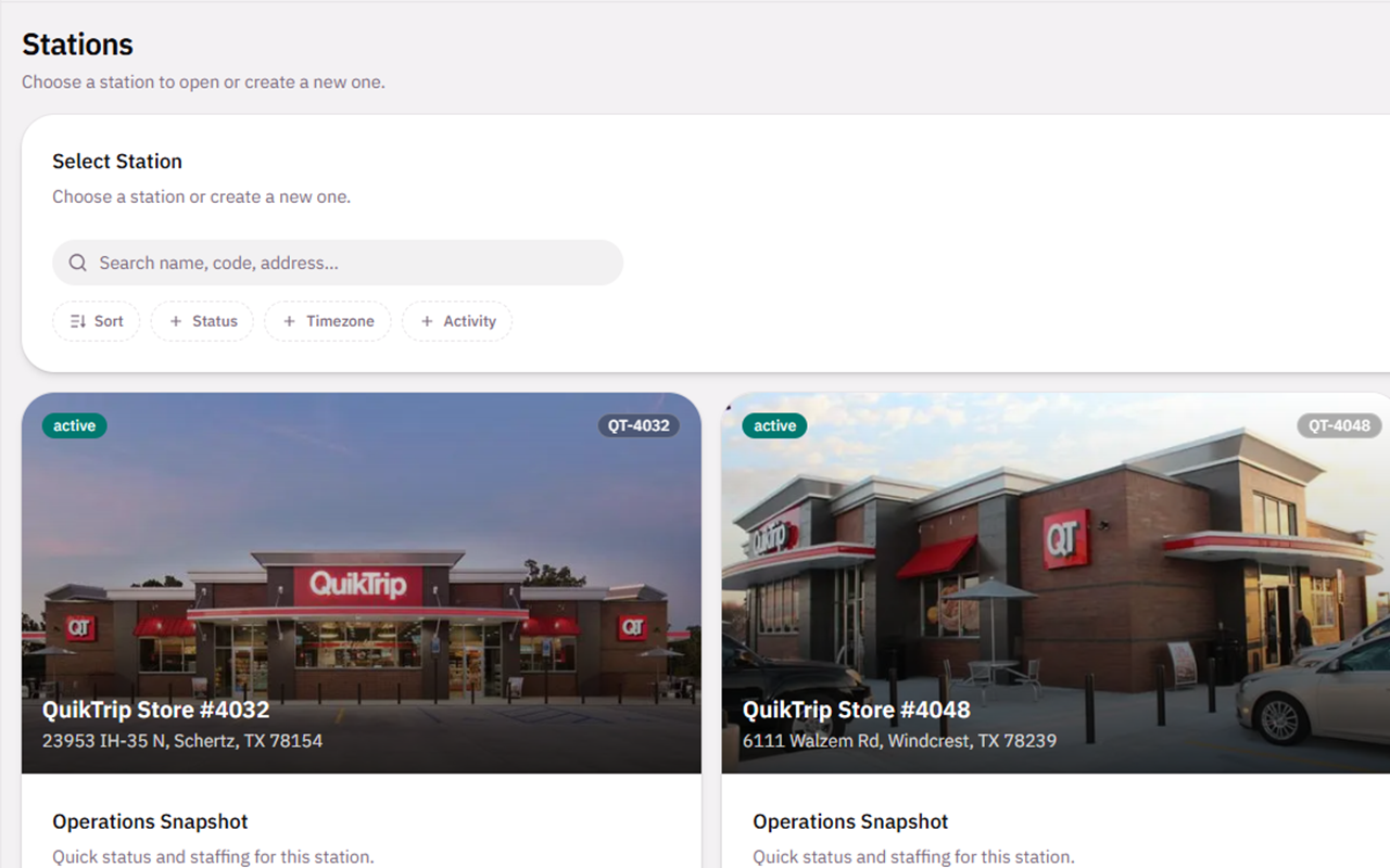 Owner overview dashboard with revenue, transactions and fuel KPIs