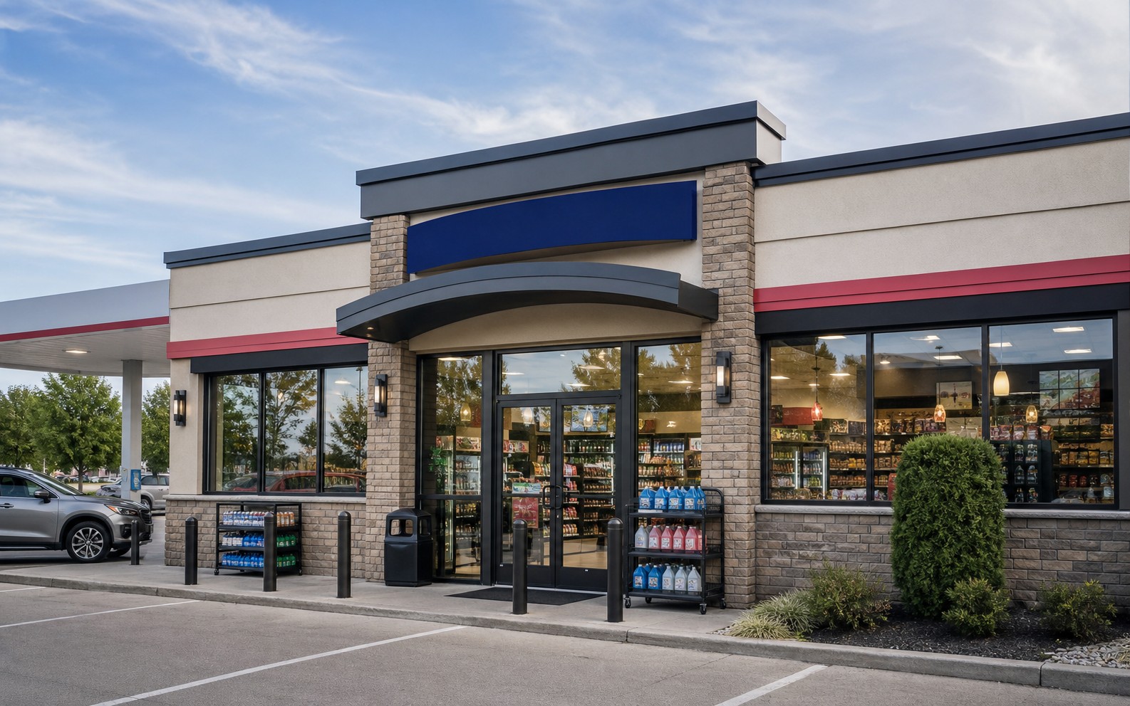 Gas station convenience-store exterior